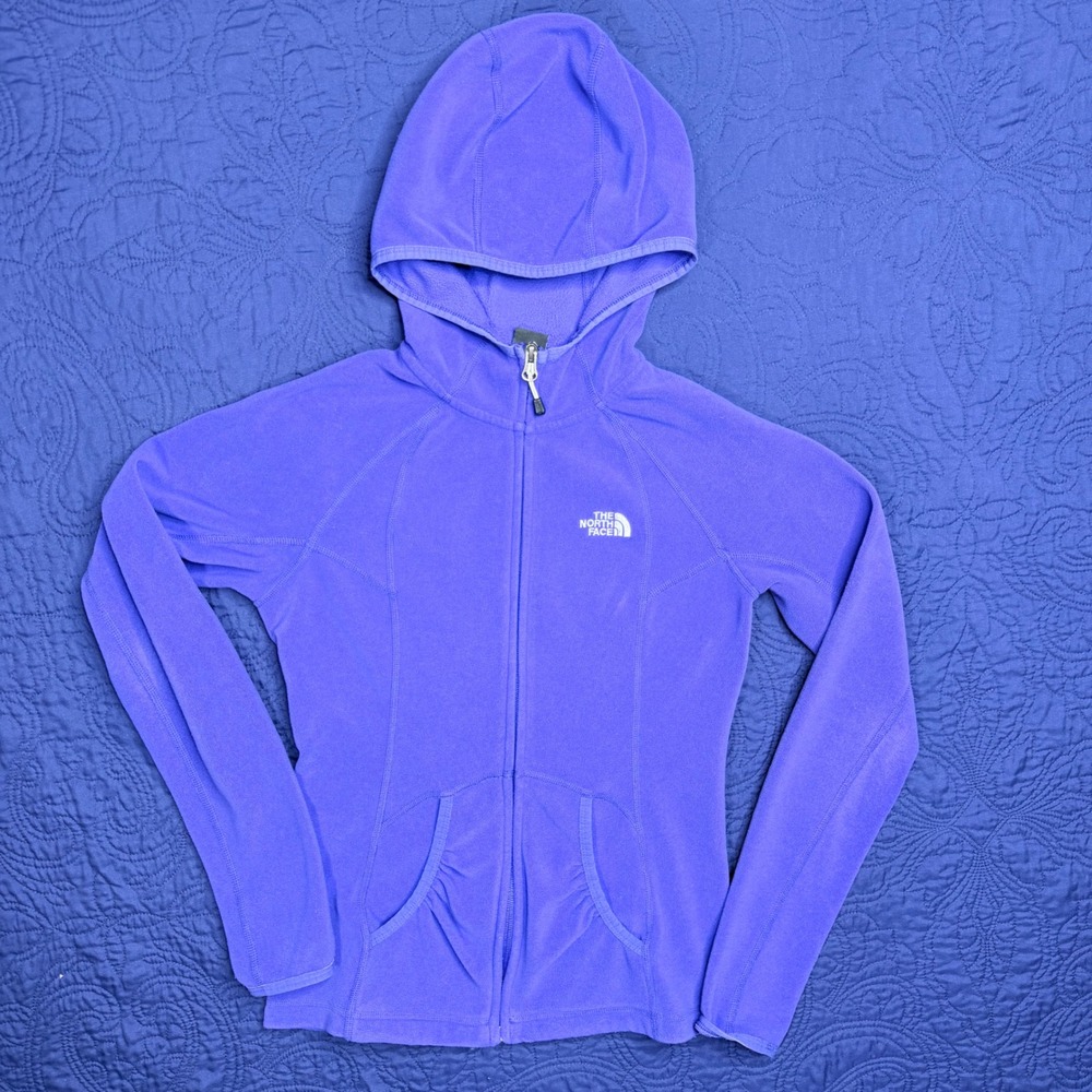 The North Face Polartec‎ Fleece Hoodie Women XS Purple Full Zip Raglan Sleeve